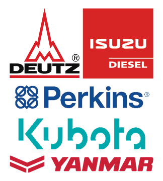 We're an authorized dealer for the following manufacturers Deutz, Perkins, Isuzu, Kubota, Yanmar logos
